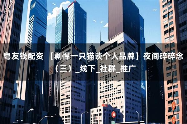 粤友钱配资 【剽悍一只猫谈个人品牌】夜间碎碎念（三）_线下_社群_推广