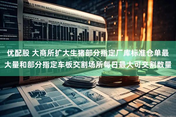 优配股 大商所扩大生猪部分指定厂库标准仓单最大量和部分指定车板交割场所每日最大可交割数量